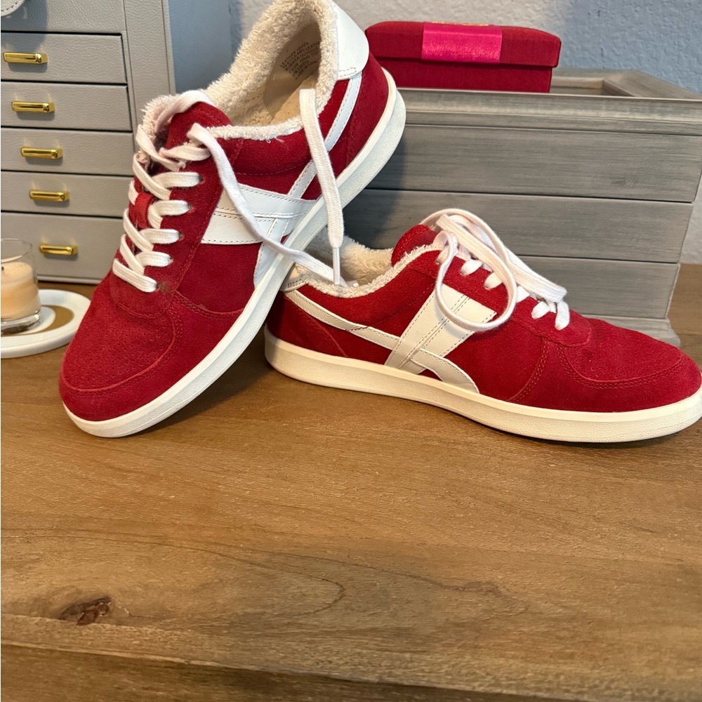 Tory Burch Red and White Sneakers